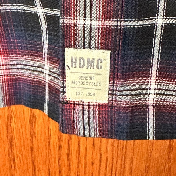 NWT Harley-Davidson Motorcycle HDMC Button Front Plaid Shirt Men’s Size 2XL - Picture 3 of 16